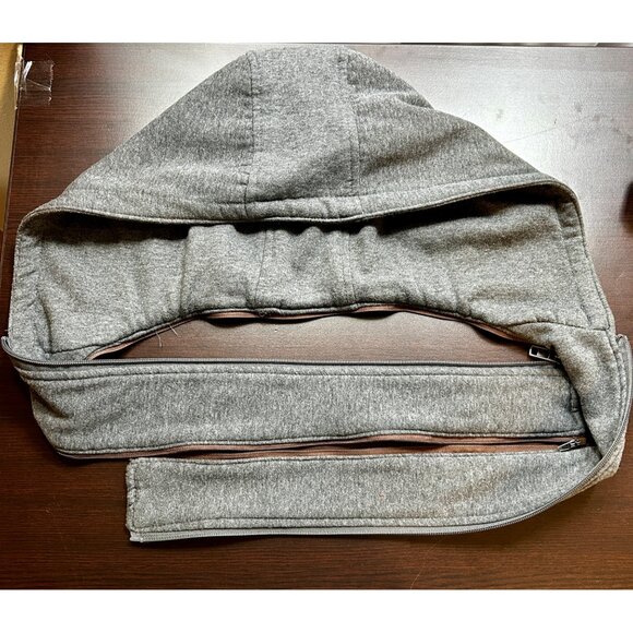 Guess Moto Hoodie Jacket Mens Large Faux Leather Brown Hooded Removable Insert - Picture 14 of 14